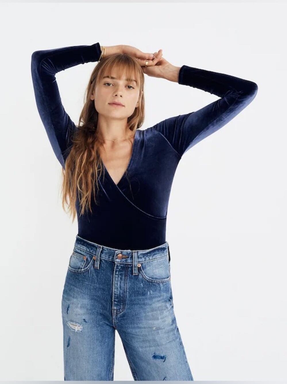 MADEWELL Velvet Wrap Bodysuit